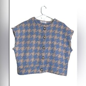 STORETS Lori Houndstooth  Sz M In Skyblue